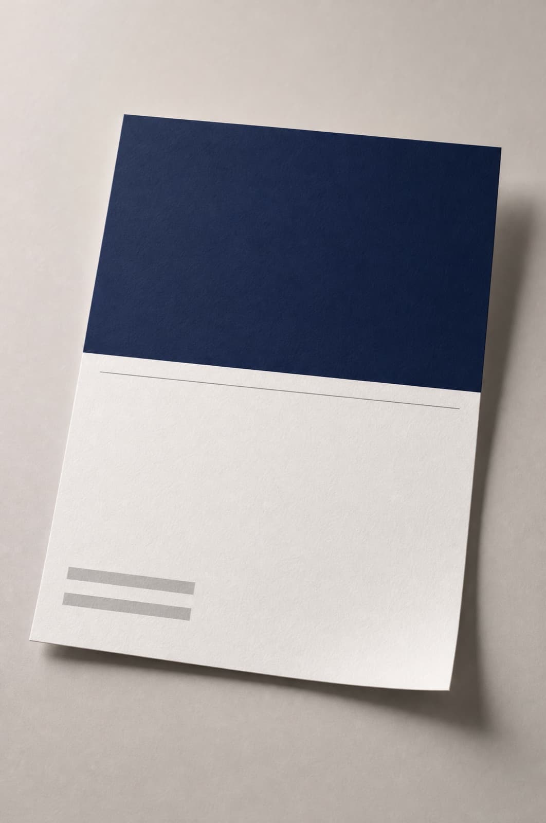 Cover page base: ink block over an open lower half
