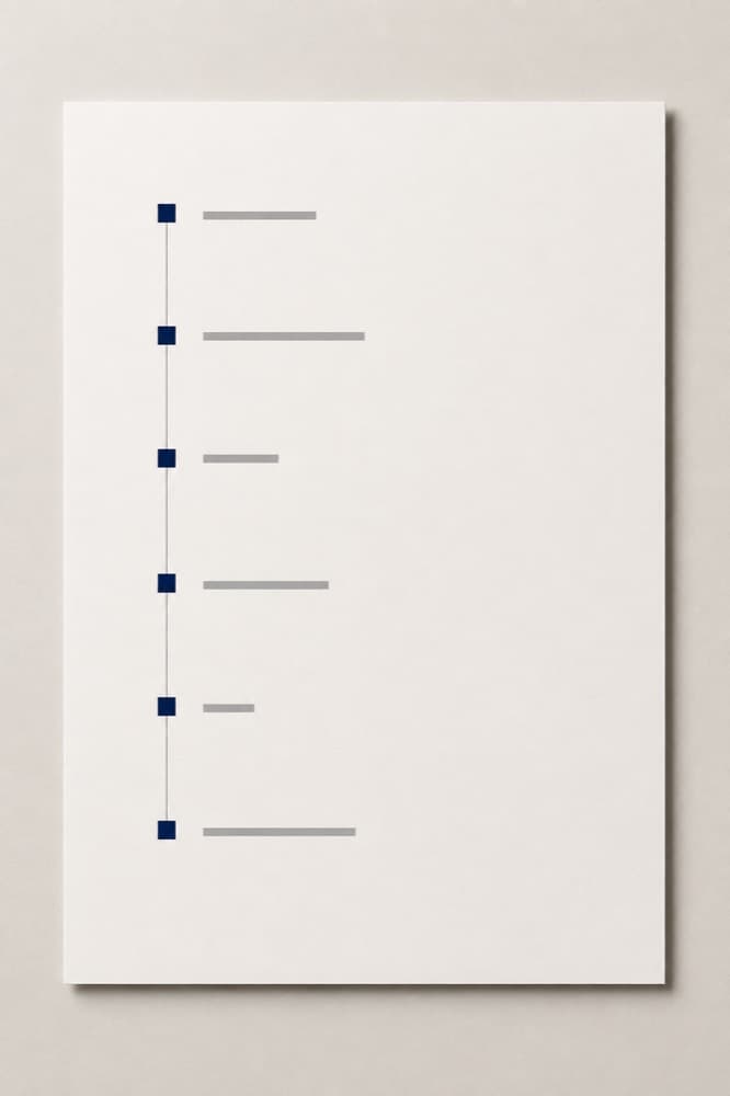 Vertical timeline base with spaced marks